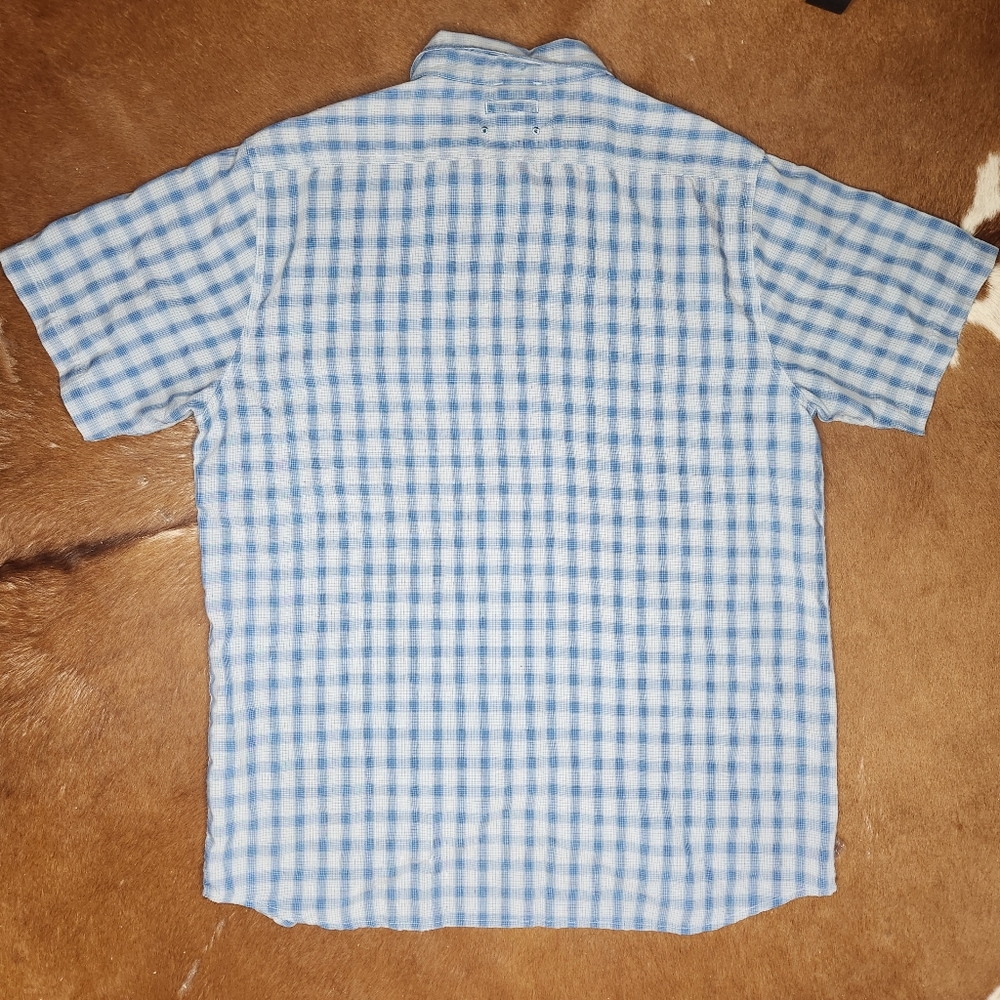 North Face Short Sleeve Mens Button Down XL Blue - Picture 2 of 3